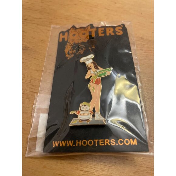 New Vintage Hooters Girl with Mixing Bowl & Hootie Tac Pin Collectible 4 Avail - Picture 2 of 3